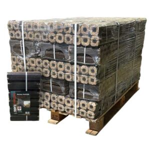 Blazers Pini Kay Heat Logs Half Pallet – premium eco heat logs made from 100% hardwood sawdust for efficient, clean burning and global delivery.
